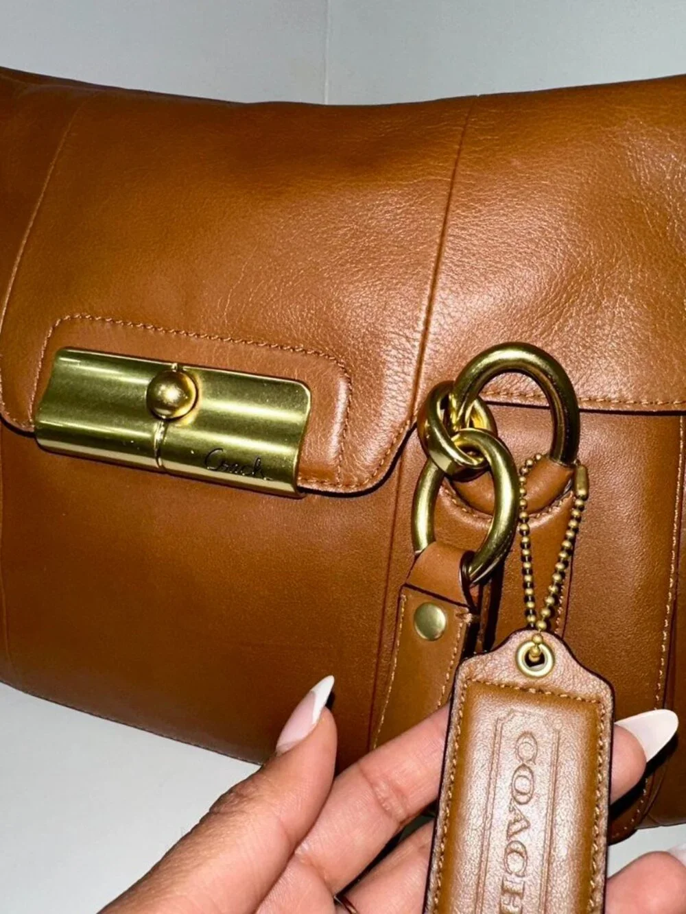 COACH Kristin Brown Leather Satchel - Picture 4 of 5
